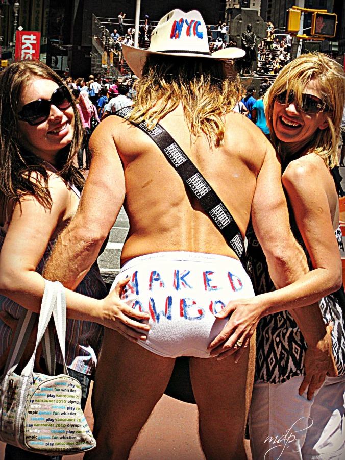 The Naked Cowboy at Times Square.